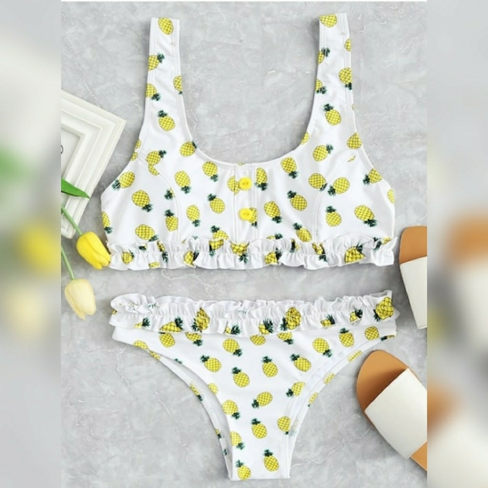Pineapple Print Bikini 2 Piece Set - Picture 1 of 5